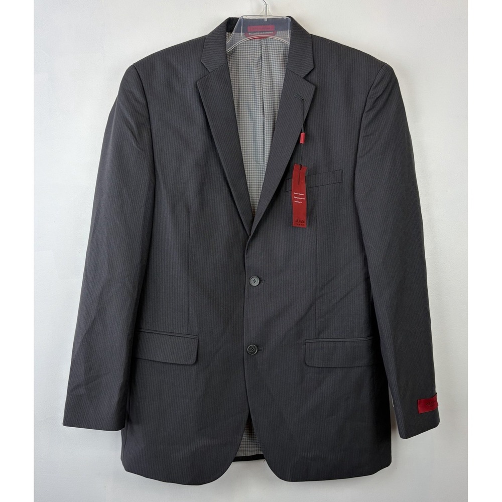 Alfani Sport Coat Mens 42 Long Wool Blend Gray Blazer Suit Jacket Charcoal